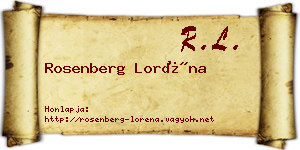 Rosenberg Loréna névjegykártya